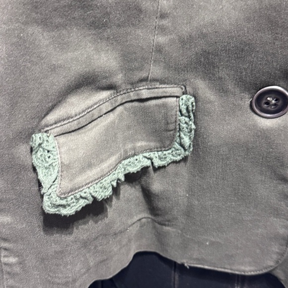 🌿 Vintage Olive Green Jacket with Lace Trim – Romantic Utility Vibes! ✨ 🌿 - Picture 9 of 16